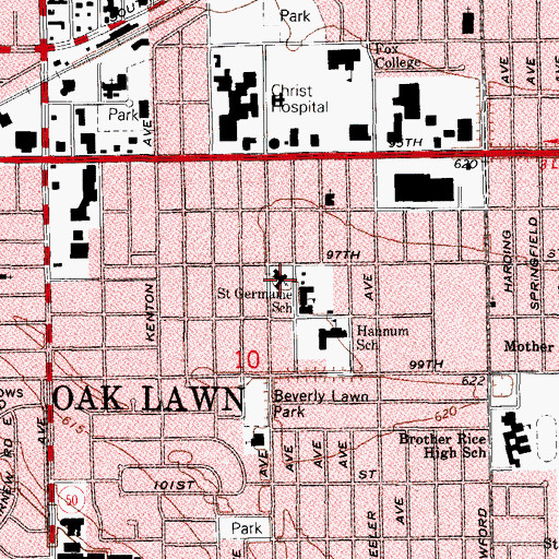 Topographic Map of Salem United Church of Christ, IL