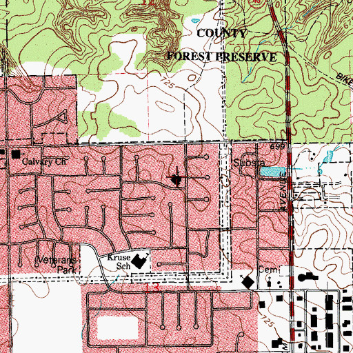 Topographic Map of Orland Park Christian Reformed Church, IL