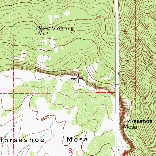 Topographic Map of Horseshoe Mesa, CO