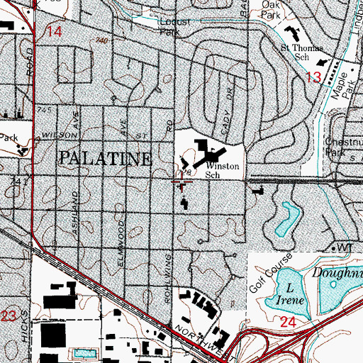 Topographic Map of Christ Lutheran Church, IL