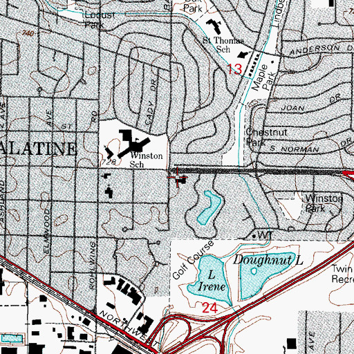 Topographic Map of New Hope Community Church, IL