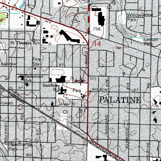 Topographic Map of Saint Philip's Episcopal Church, IL
