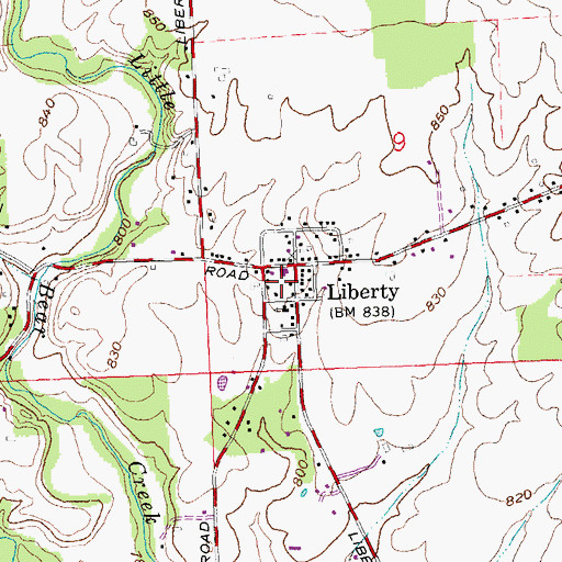 Topographic Map of Liberty Post Office (historical), OH