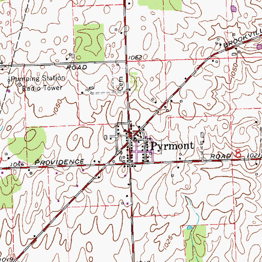 Topographic Map of Pyrmont Post Office (historical), OH