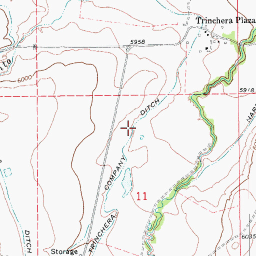 Topographic Map of Trinchera Company Ditch, CO