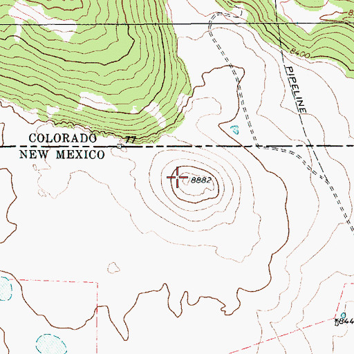Topographic Map of Bartlett Mesa, CO
