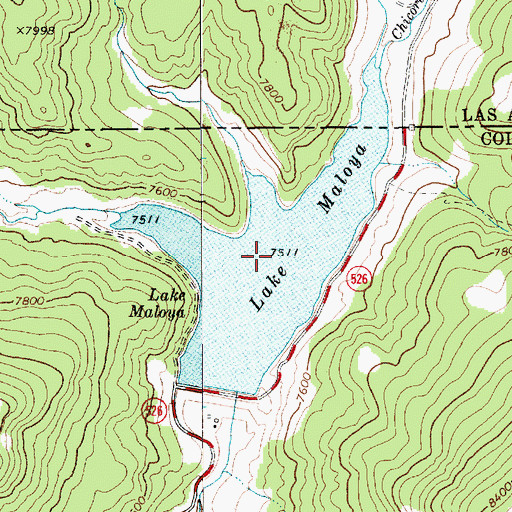 Topographic Map of Lake Maloya, NM