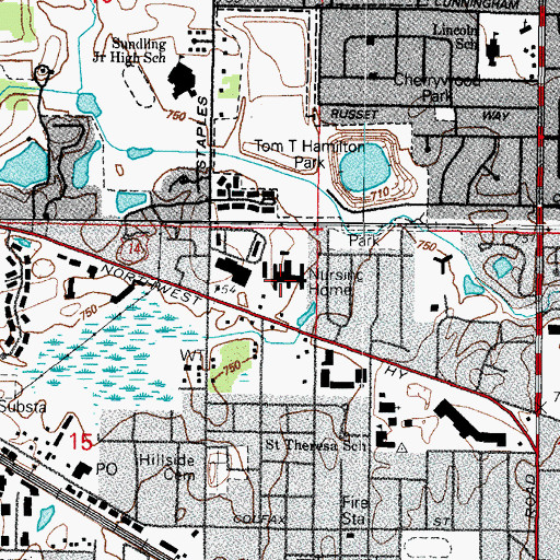 Topographic Map of Saint Joseph Home for the Elderly, IL