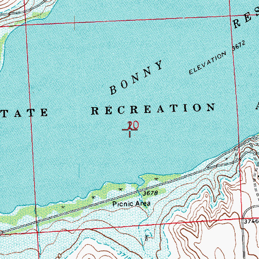 Topographic Map of Bonny State Recreation Area, CO