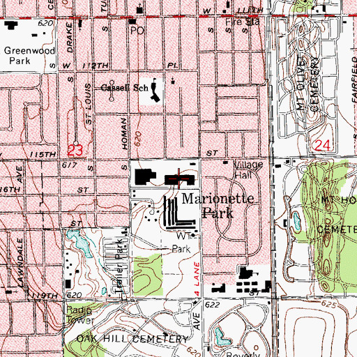 Topographic Map of Stonebrook Shopping Center, IL
