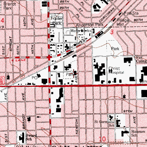 Topographic Map of Central Park, IL