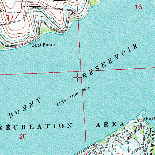 Topographic Map of Bonny Reservoir, CO