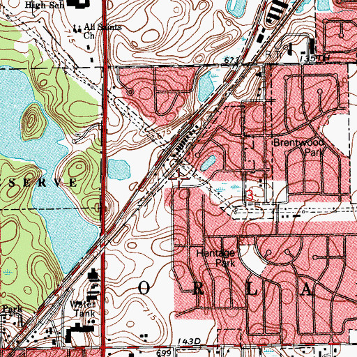 Topographic Map of Colonial Park, IL