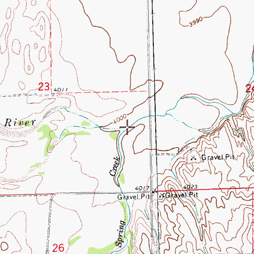 Topographic Map of Spring Creek, CO
