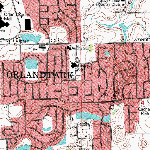 Topographic Map of Liberty Park, IL