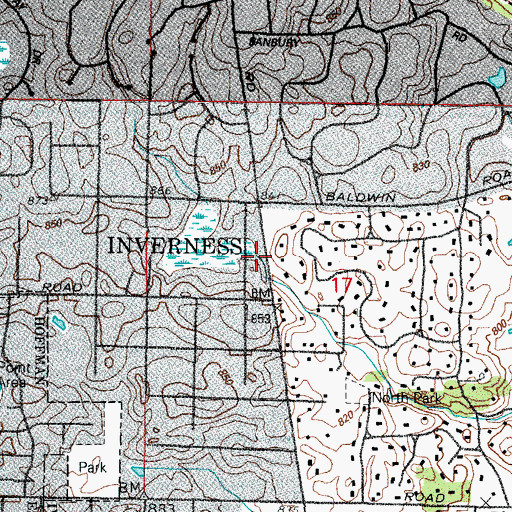Topographic Map of Maggie Rogers Park, IL