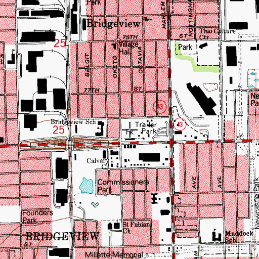 Topographic Map of Wierzba Park, IL