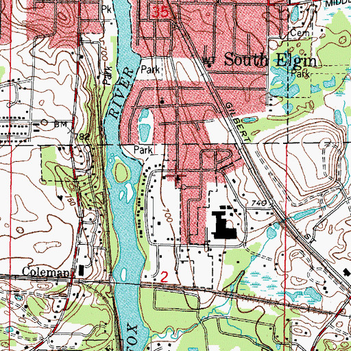 Topographic Map of Community Center Church of God, IL
