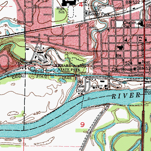 Topographic Map of Nettle Creek Aqueduct, IL