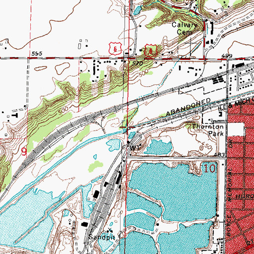 Topographic Map of Lock Number 11, IL