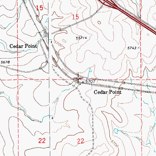 Topographic Map of Cedar Point, CO