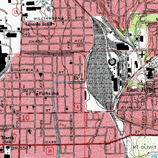 Topographic Map of Desmond Field, IL