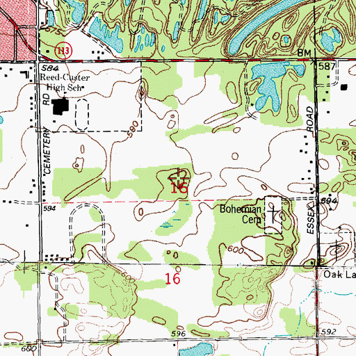 Topographic Map of Braidwood Dunes and Savanna Nature Preserve, IL