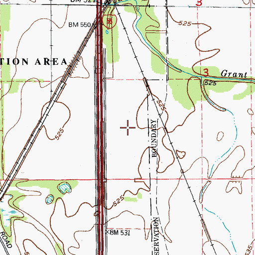Topographic Map of Grant Creek Prairie Nature Preserve, IL