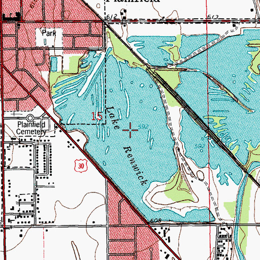 Topographic Map of Lake Renwick Heron Rookery Nature Preserve, IL