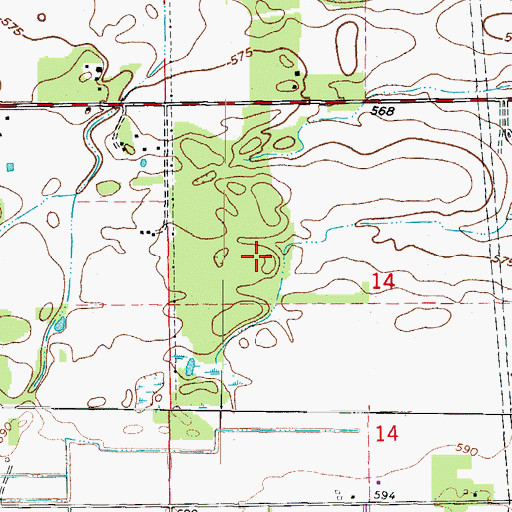 Topographic Map of Sand Ridge Savanna Nature Preserve, IL