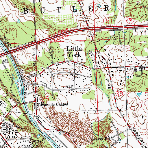 Topographic Map of Littleyork Post Office (historical), OH