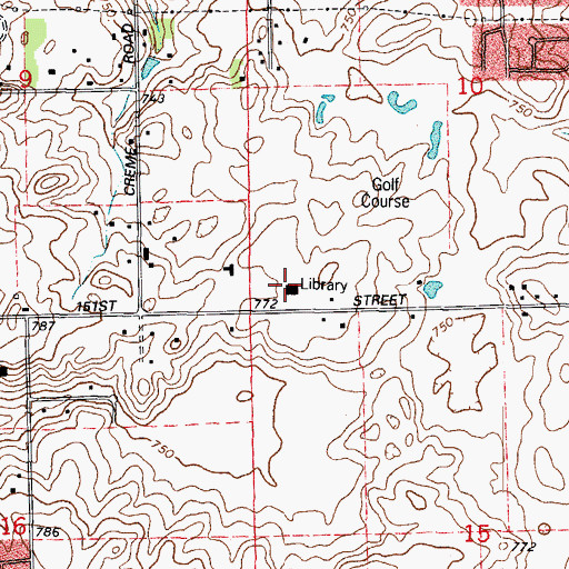 Topographic Map of Homer Township Public Library, IL