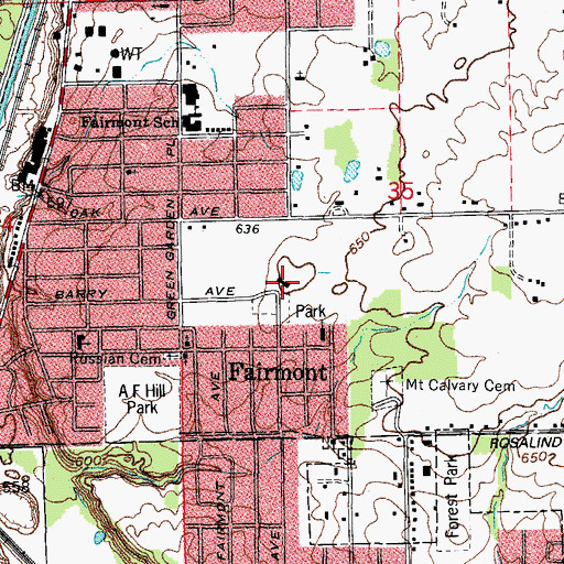 Topographic Map of Fairmont Community Center, IL