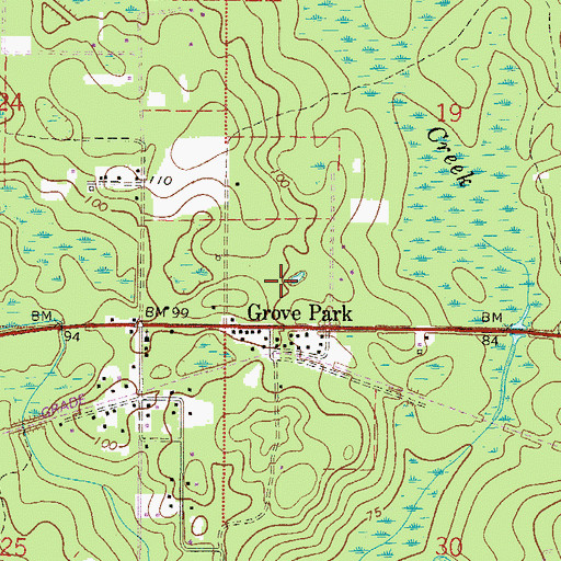 Topographic Map of Grove Park Cemetery, FL
