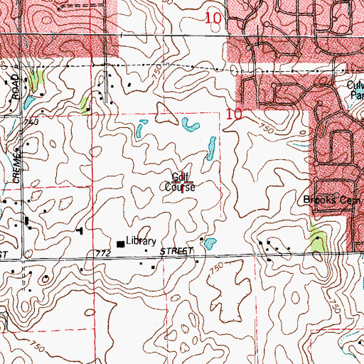 Topographic Map of Woodbine Golf Course, IL