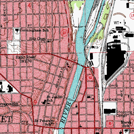 Topographic Map of Saint Marys Nativity School, IL