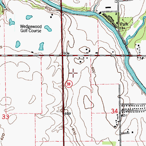 Topographic Map of Caton Crossing Town Square Shopping Center, IL