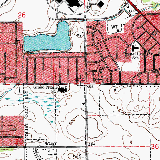 Topographic Map of Crystal Square Shopping Center, IL