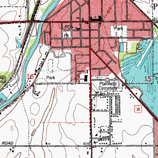 Topographic Map of Plainfield Plaza Shopping Center, IL