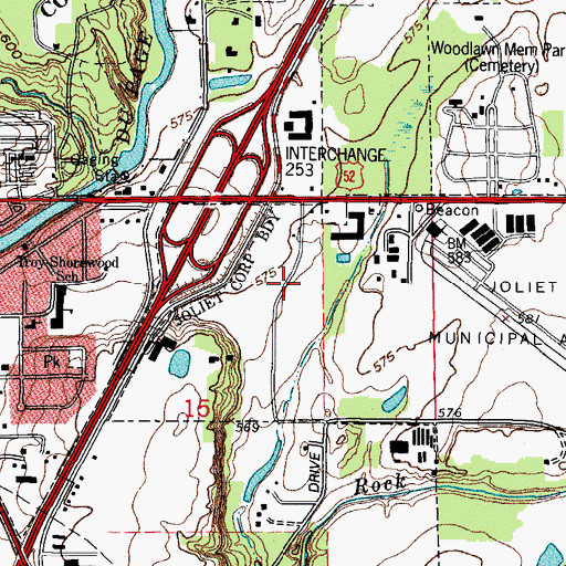 Topographic Map of Timber Ridge Business Park, IL