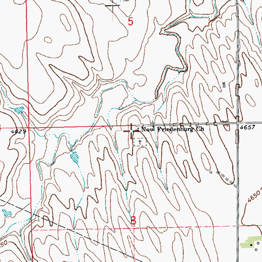 Topographic Map of New Freidonburg Church, CO