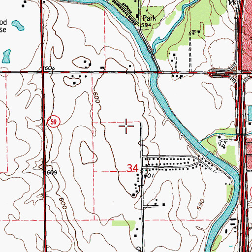 Topographic Map of Timber Ridge Middle School, IL