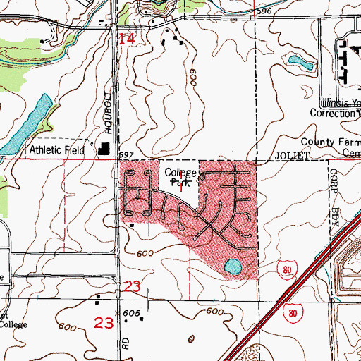 Topographic Map of Troy Heritage Trail Elementary School, IL
