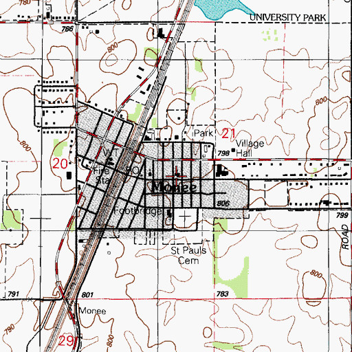 Topographic Map of Saint Boniface Church, IL