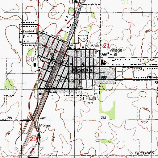 Topographic Map of Saint Paul's United Church of Christ, IL