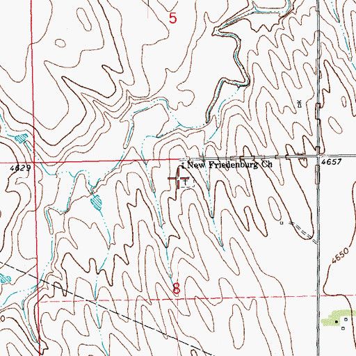 Topographic Map of New Freidensberg Cemetery, CO