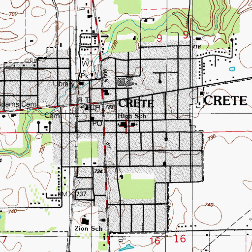 Topographic Map of Trinity Lutheran Church, IL