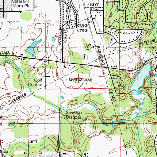 Topographic Map of Lincoln Oaks Golf Course, IL