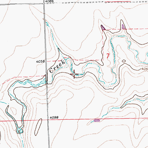 Topographic Map of Sandy Creek, CO