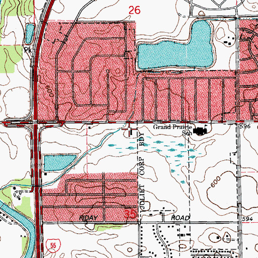 Topographic Map of Faith Pentecostal Church, IL